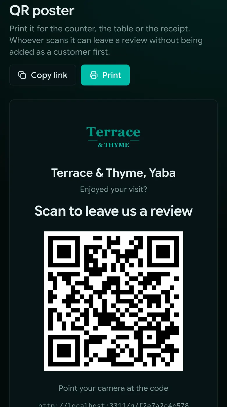 The printable QR poster